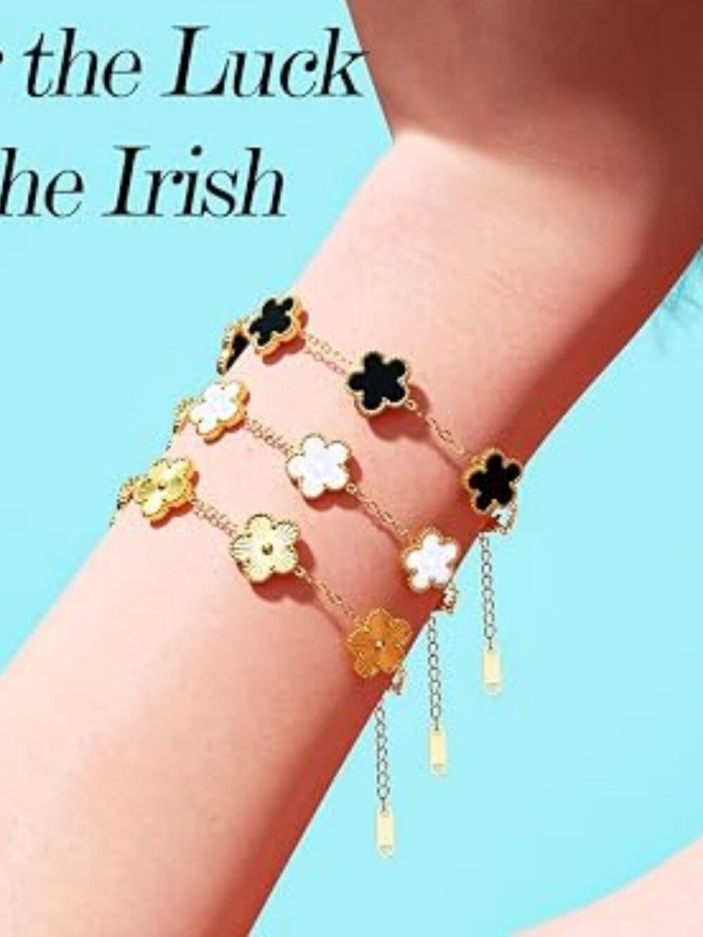 AICase 18K Gold Plated Clover Bracelet – Lucky Flower Jewelry